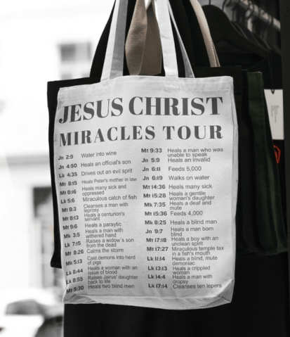 Jesus Miracles Tour Tote Bag