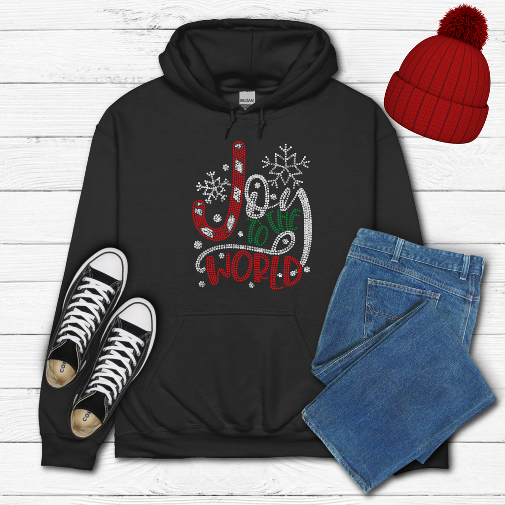 Joy to the World Rhinestone Sweatshirt – Sparkling Christmas Shirt | Holiday Bling
