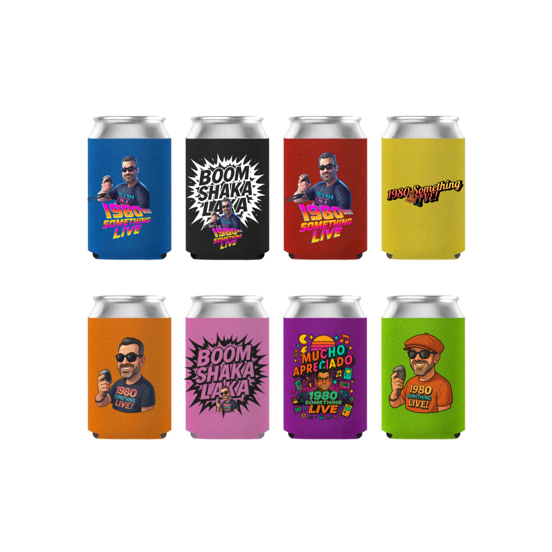 1980 Something LIVE! Koozie Collection (Variety of Designs Available) – Retro Vibes & Cool Drinks for the Gen X Soul