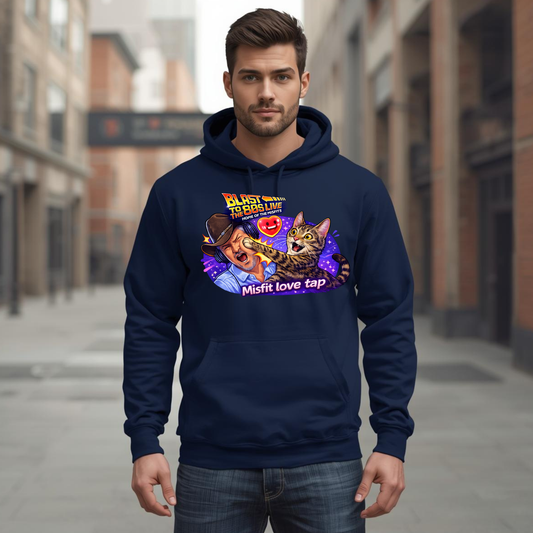 Blast to The 80s Live Misfit Tap Hoodie | Retro Neon Skeleton Hoodie