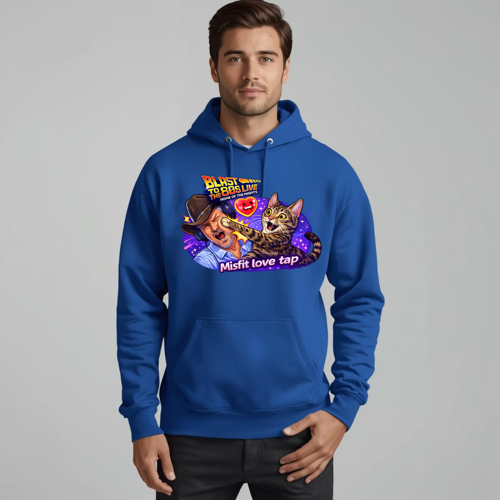 Blast to The 80s Live Misfit Tap Hoodie | Retro Neon Skeleton Hoodie