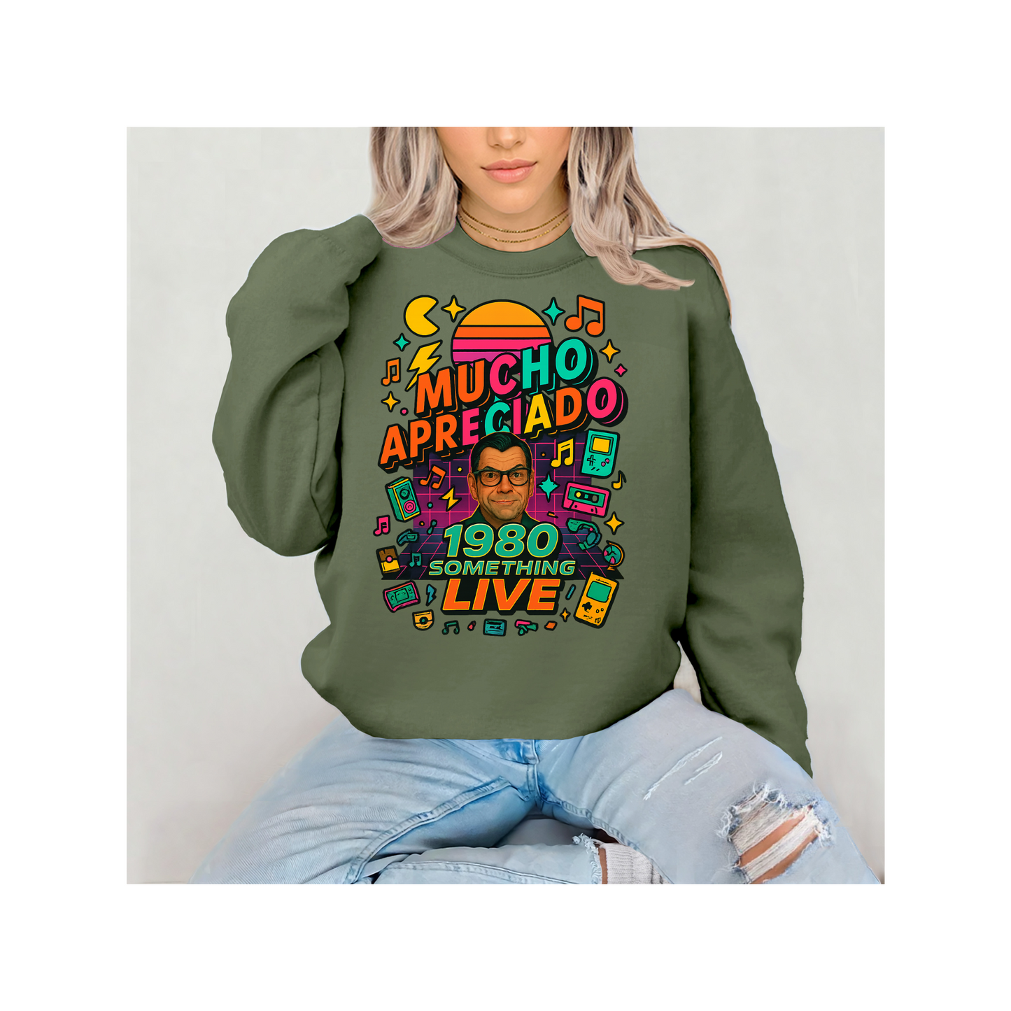 Mucho Apreciado – 1980 Something LIVE Family T-Shirt or Sweatshirt