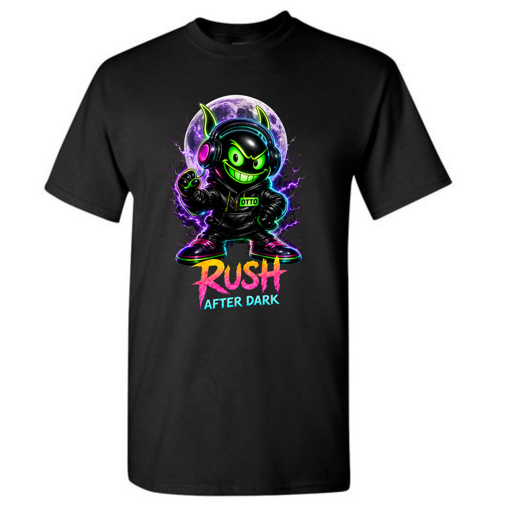 RUSH After Dark Neon DJ Graphic T-Shirt
