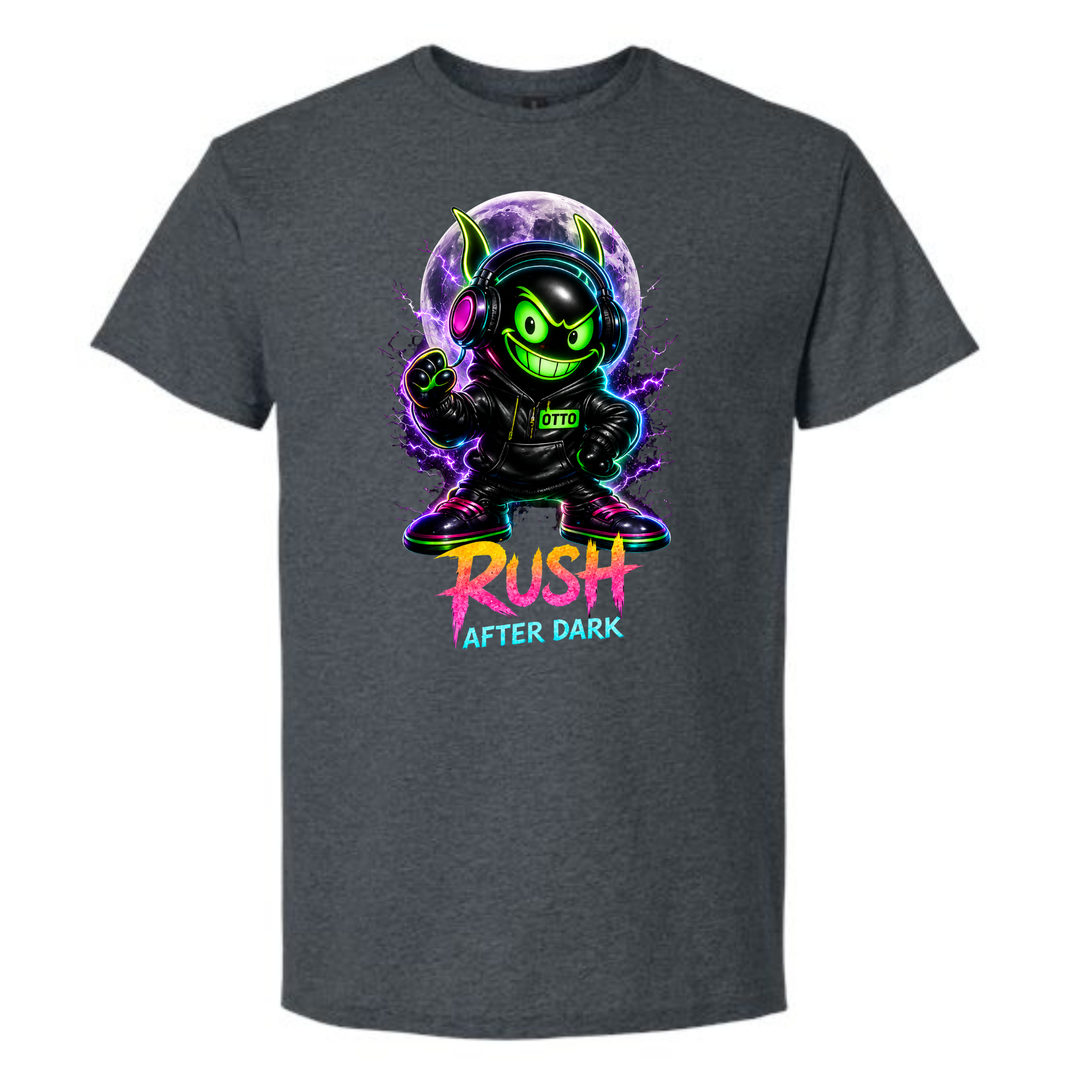 RUSH After Dark Neon DJ Graphic T-Shirt