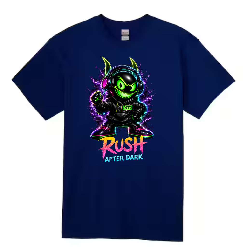 RUSH After Dark Neon DJ Graphic T-Shirt