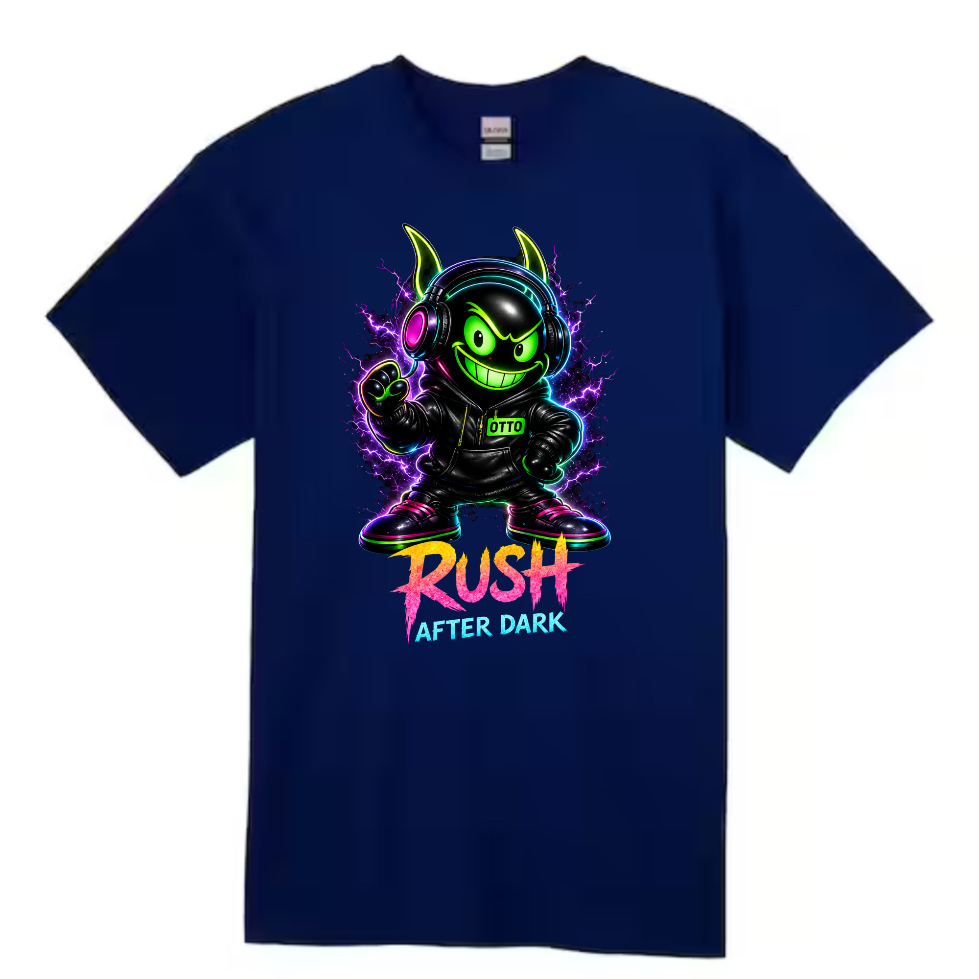 RUSH After Dark Neon DJ Graphic T-Shirt