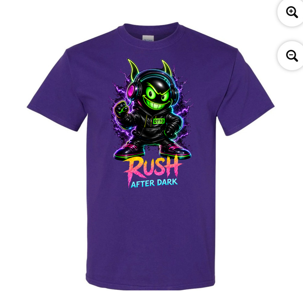 RUSH After Dark Neon DJ Graphic T-Shirt