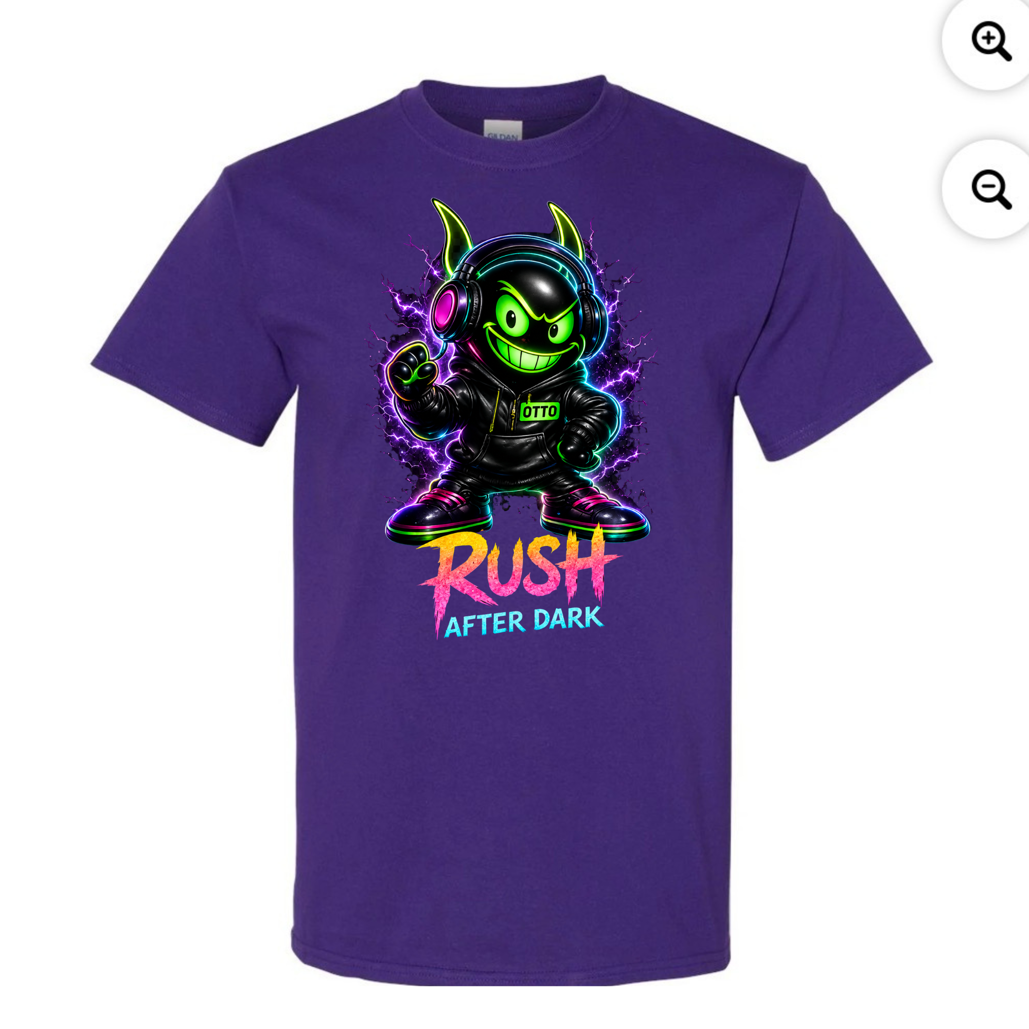 RUSH After Dark Neon DJ Graphic T-Shirt