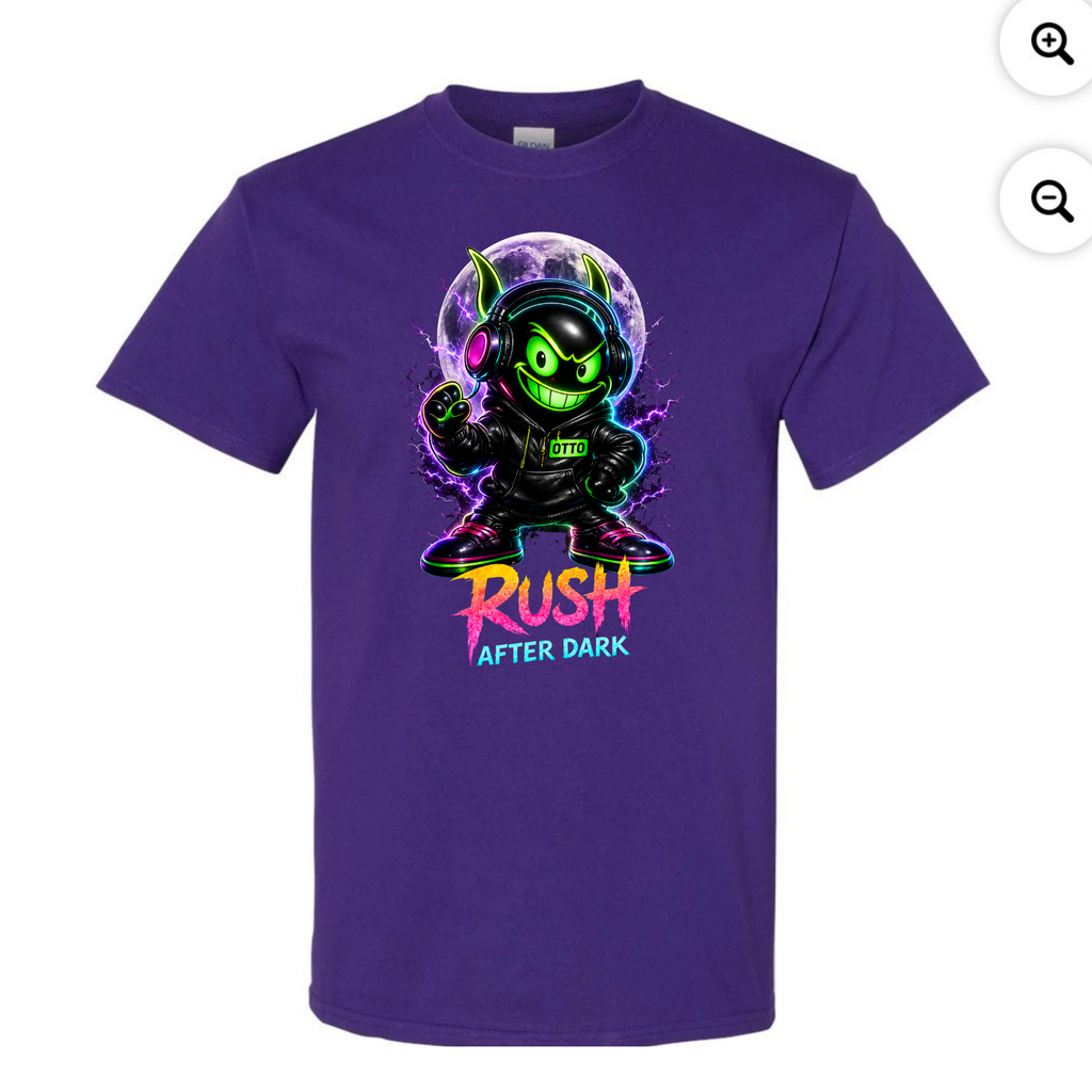 RUSH After Dark Neon DJ Graphic T-Shirt