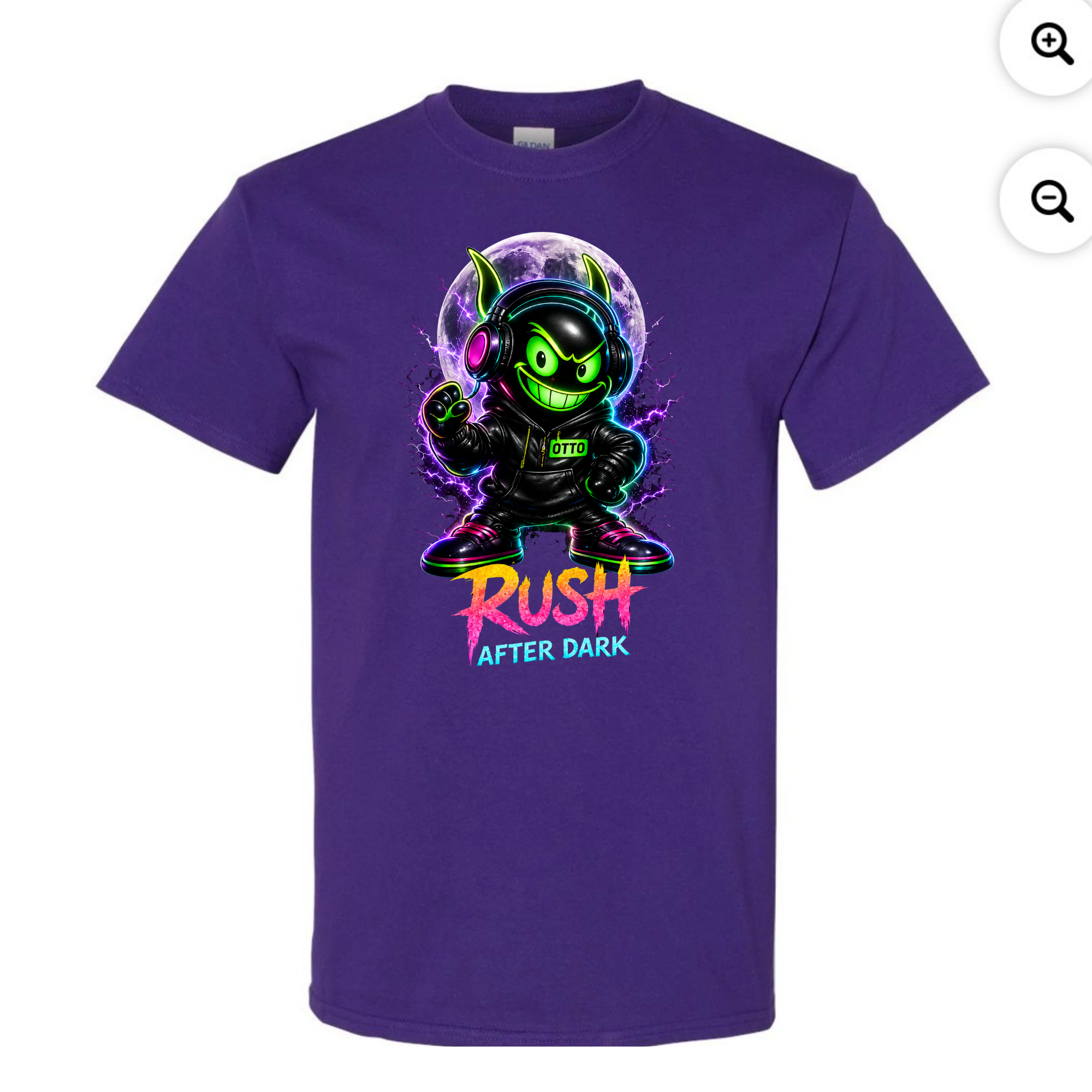 RUSH After Dark Neon DJ Graphic T-Shirt