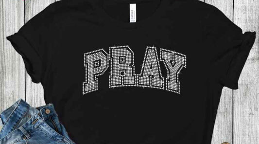 PRAY Spangle Design Sweatshirt