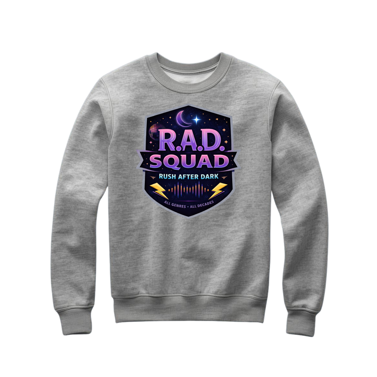 R.A.D. Squad | Rush After Dark Retro Music Sweatshirt