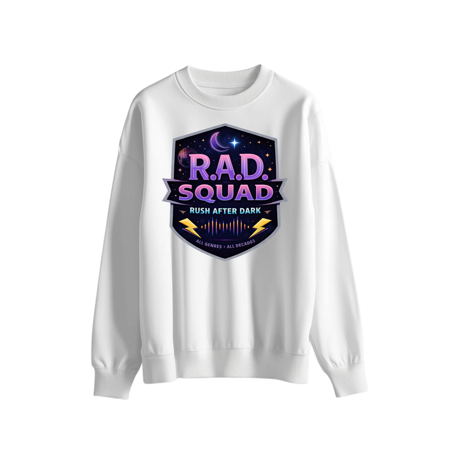 R.A.D. Squad | Rush After Dark Retro Music Sweatshirt