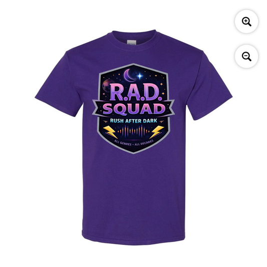 R.A.D. Squad | Rush After Dark Retro Music T-shirt