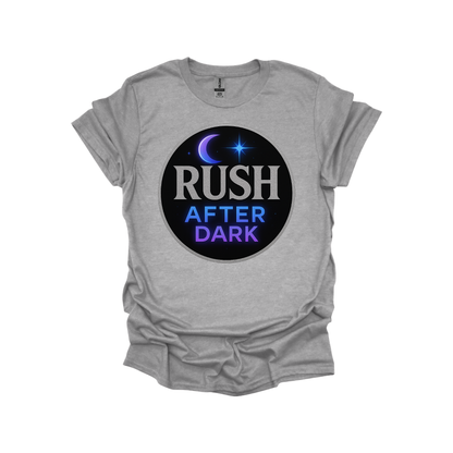 Rush After Dark Circle | Retro Night Music T-shirt
