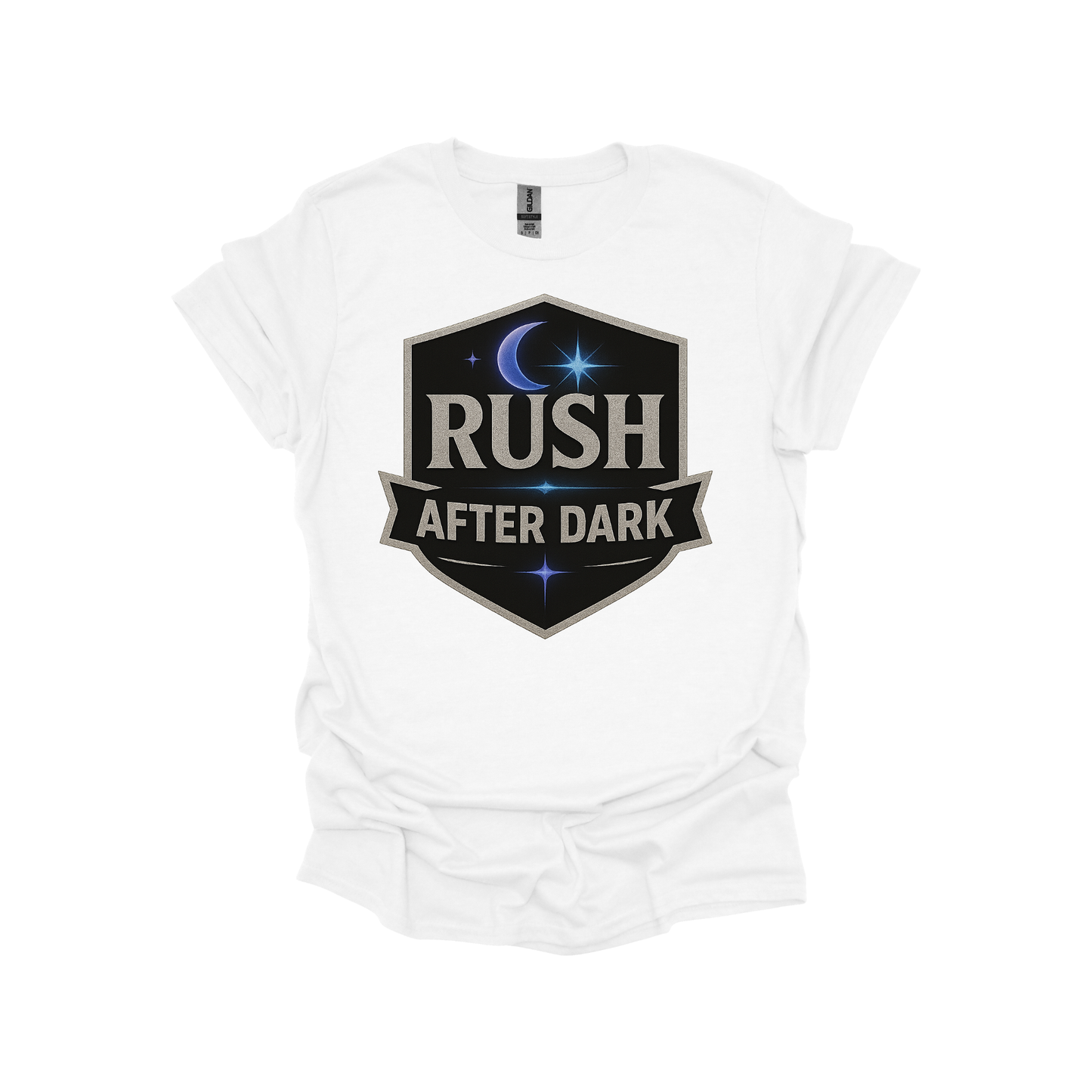 Rush After Dark Shield | Retro Night Music T-shirt
