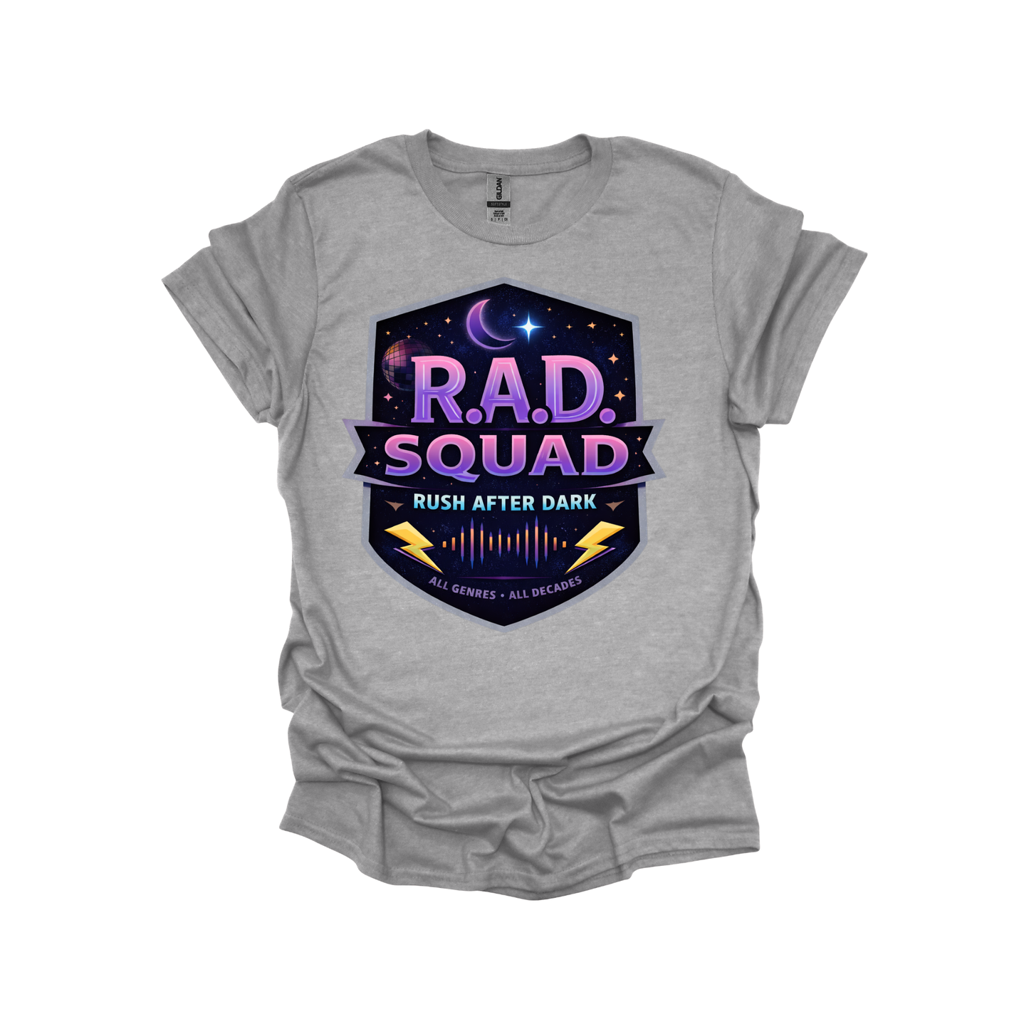 R.A.D. Squad | Rush After Dark Retro Music T-shirt