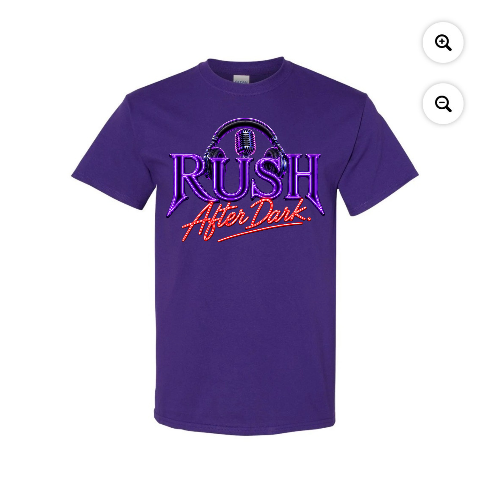 RUSH After Dark Neon Graphic T-Shirt – Retro Radio DJ Vibes Tee