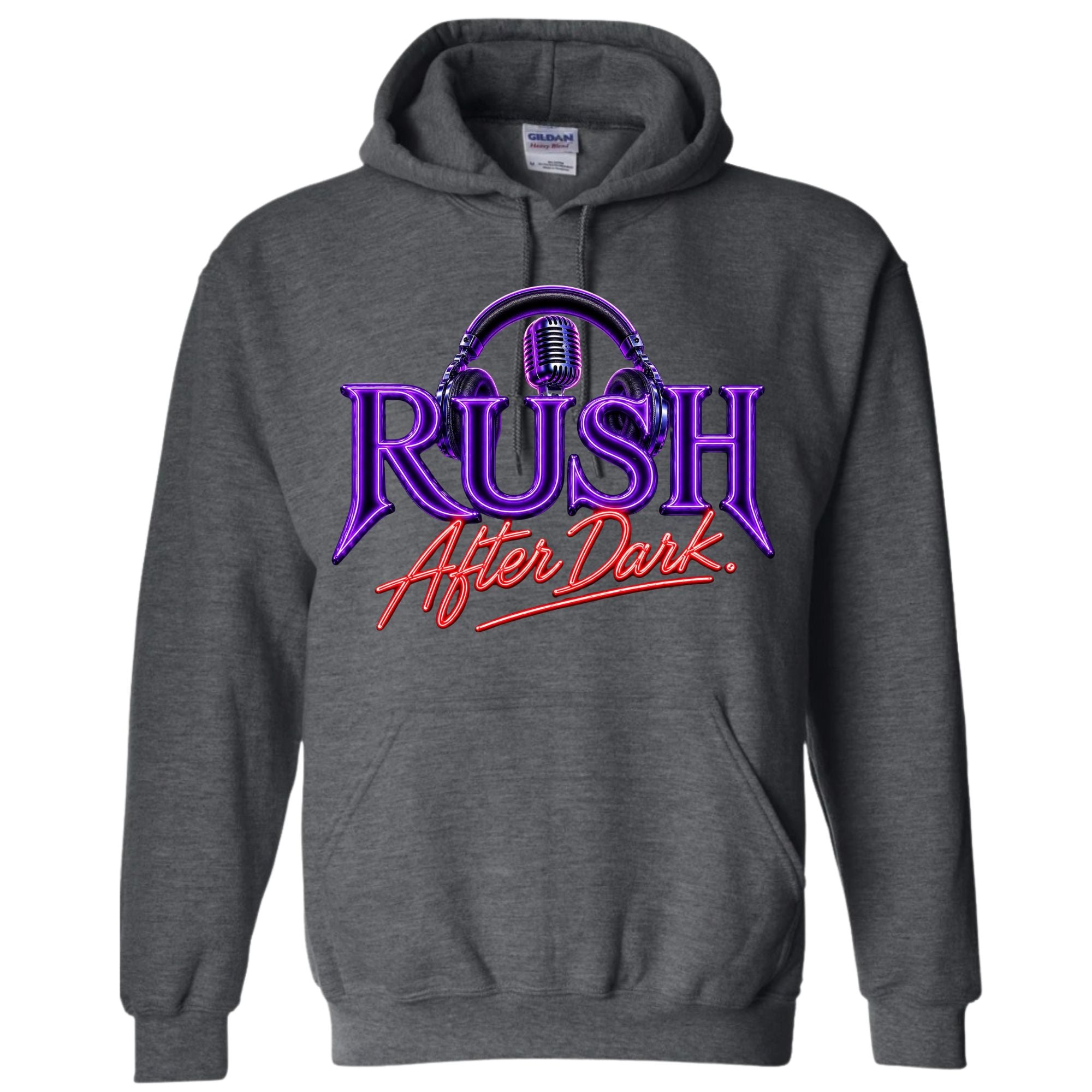 RUSH After Dark Neon Hoodie – Retro DJ Graphic Pullover