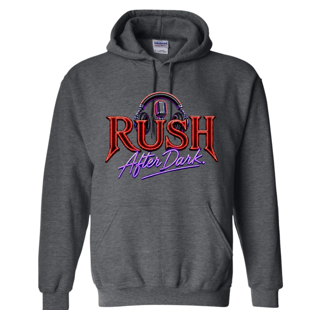 RUSH After Dark Neon Hoodie – Retro DJ Graphic Pullover