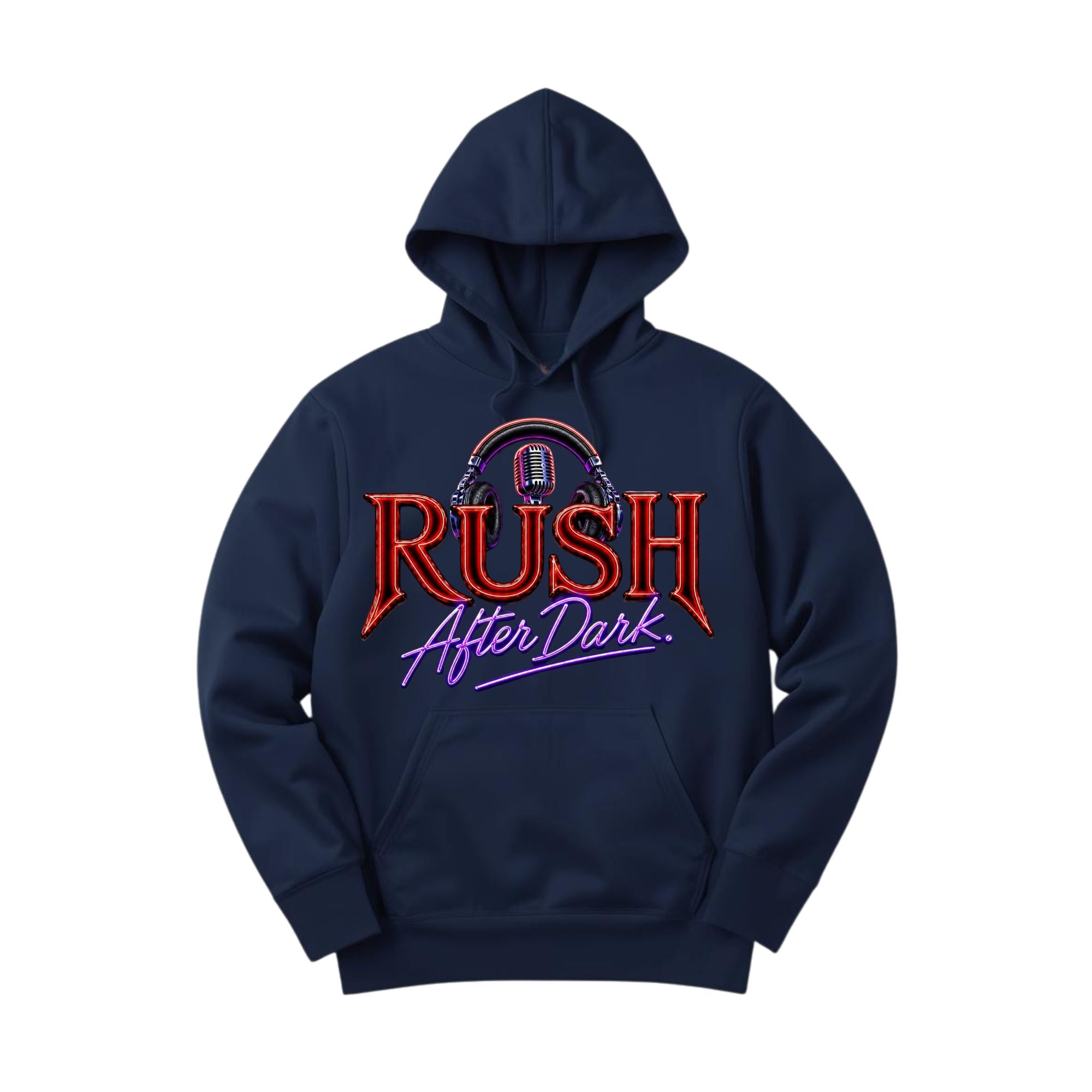RUSH After Dark Neon Hoodie – Retro DJ Graphic Pullover