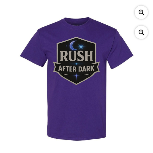 Rush After Dark Shield | Retro Night Music T-shirt