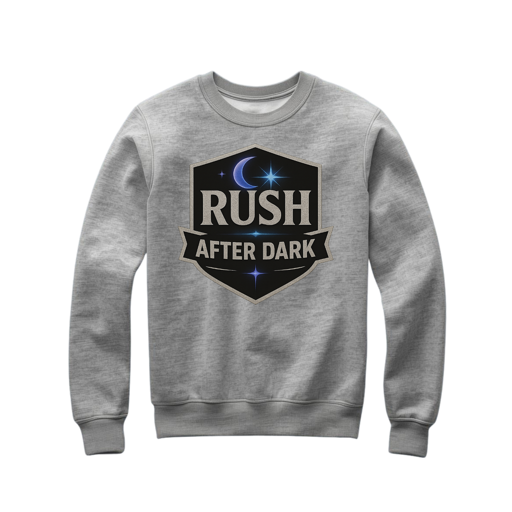 Rush After Dark Shield | Retro Night Sweatshirt