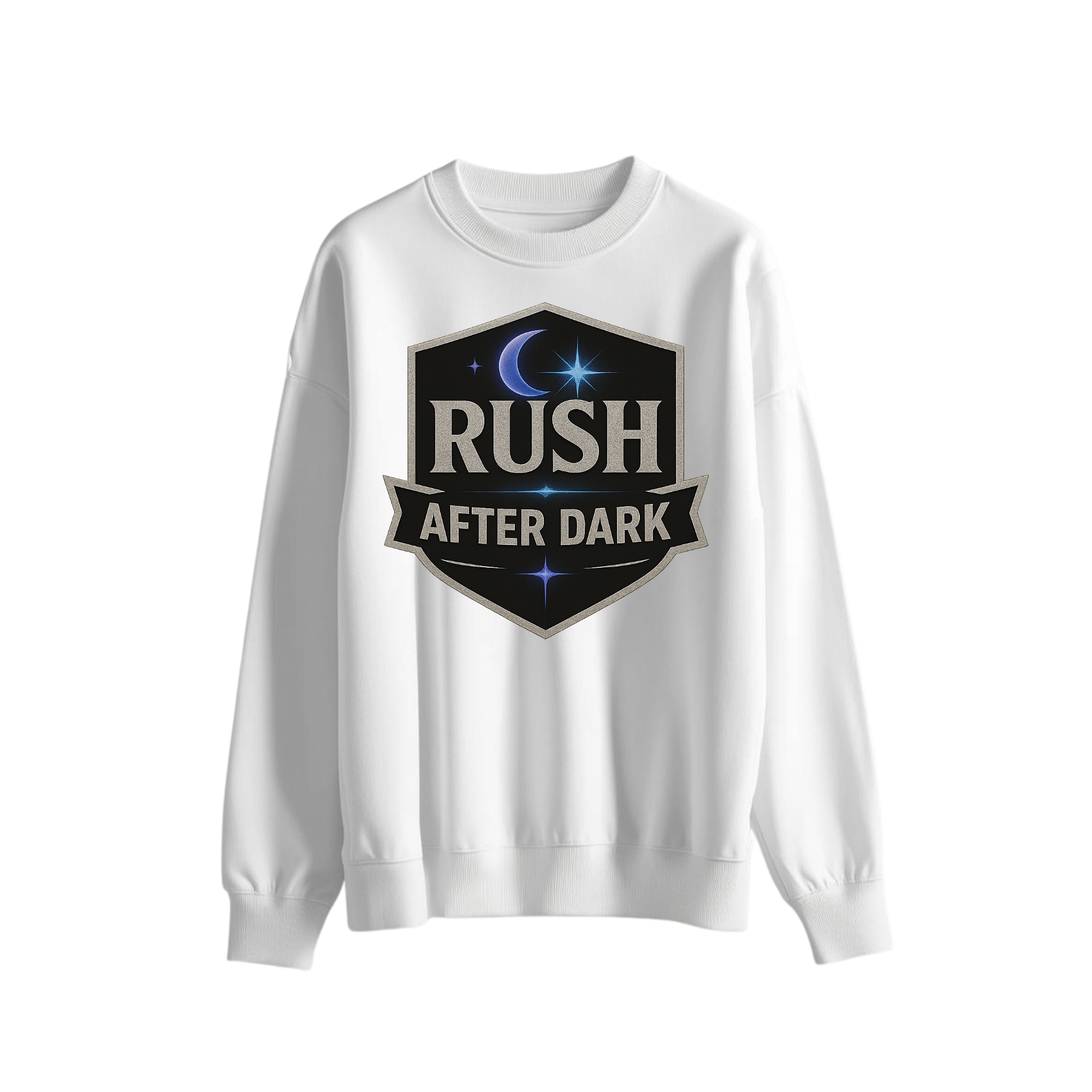 Rush After Dark Shield | Retro Night Sweatshirt