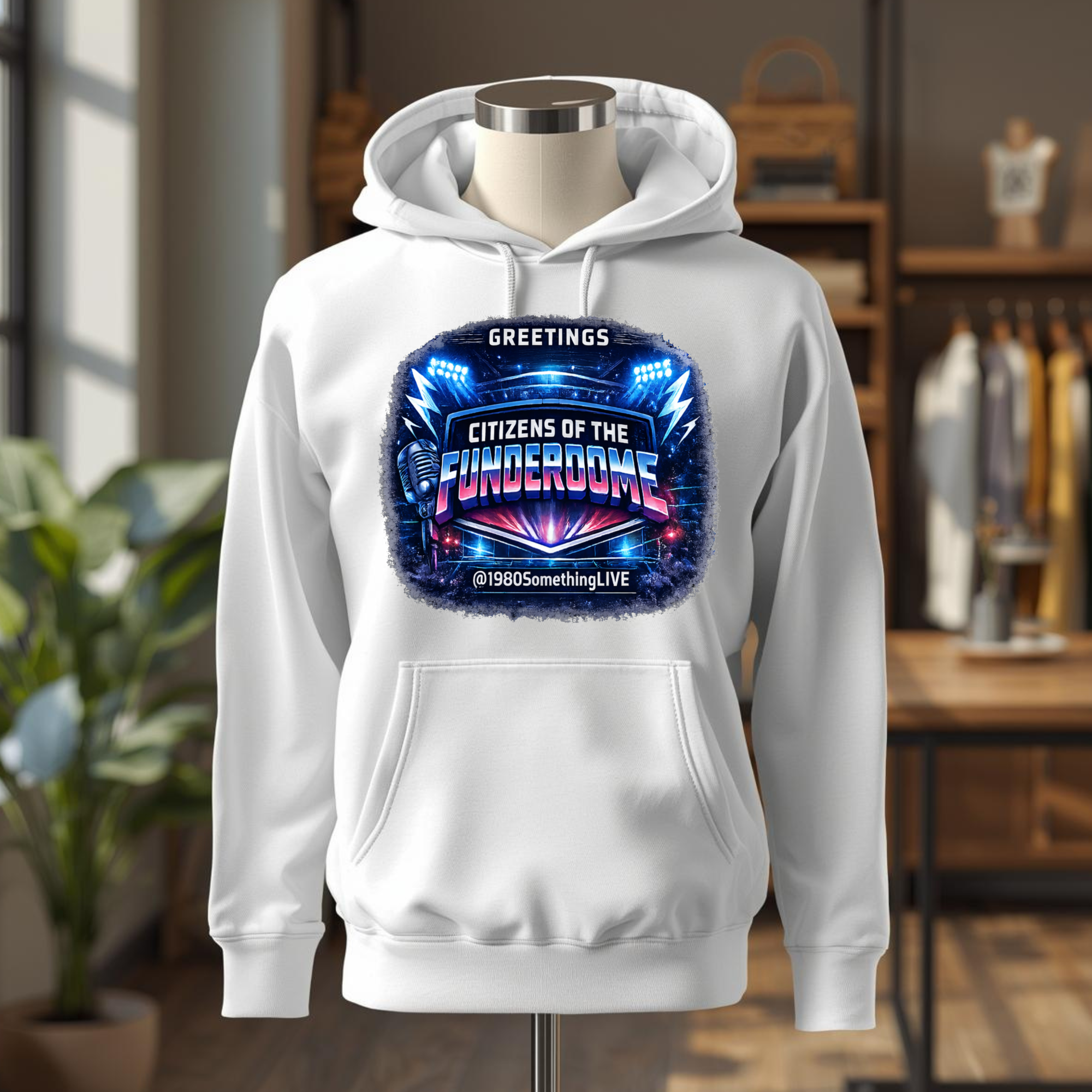 Greetings, Citizens of the Funderdome | 80s Retro Hoodie by 1980SomethingLIVE