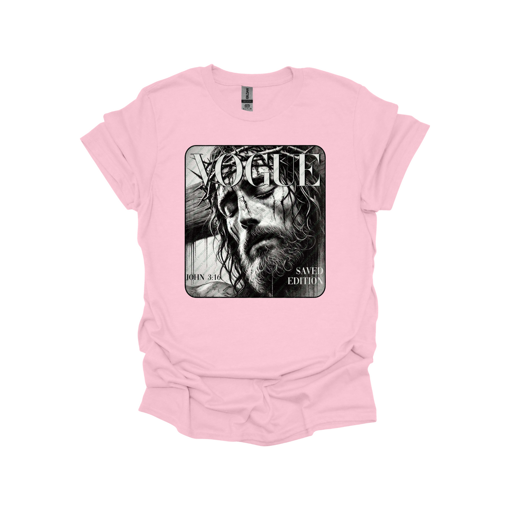VOGUE Saved Edition Christian Shirt – Jesus Christ John 3:16 Graphic Tee or Sweatshirt