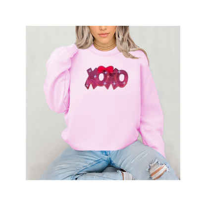 Sparkly XOXO Valentine's Graphic T or Sweatshirt with Bow