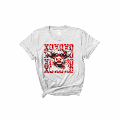 XOXO Valentines Cow Graphic T-shirt or Sweatshirt