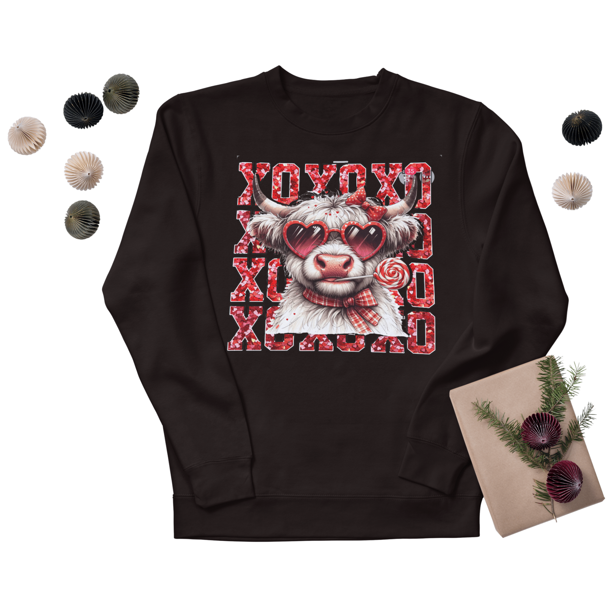 XOXO Valentines Cow Graphic T-shirt or Sweatshirt
