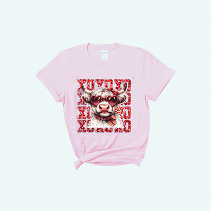 XOXO Valentines Cow Graphic T-shirt or Sweatshirt