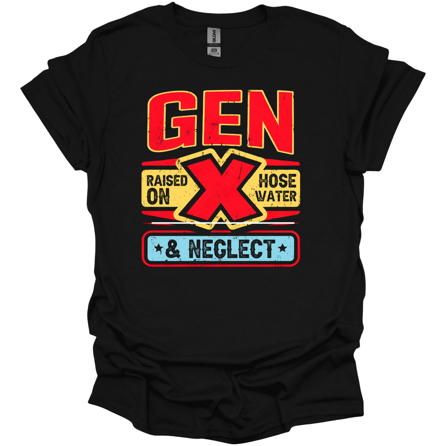GEN X Raised on Hose Water & Neglect Hat & T-Shirt Combo | Vintage Bold Graphic Set for Proud Generation Xers