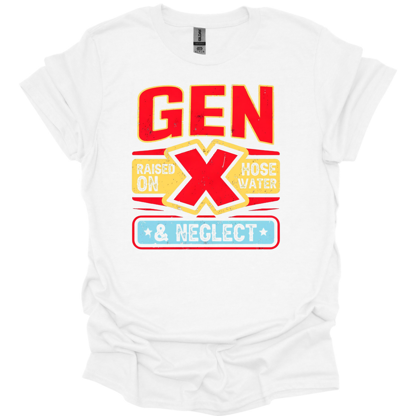 GEN X Raised on Hose Water & Neglect Hat & T-Shirt Combo | Vintage Bold Graphic Set for Proud Generation Xers