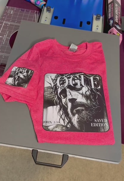 VOGUE Saved Edition Christian Shirt – Jesus Christ John 3:16 Graphic Tee or Sweatshirt